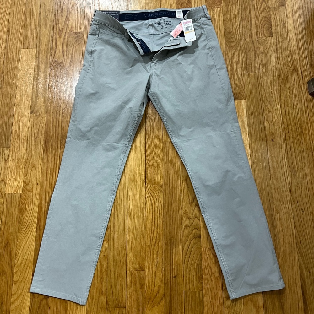 VINEYARD VINES 33 x 30 GREY 5 POCKET PERFORMANCE PANTS NEW WITH TAGS